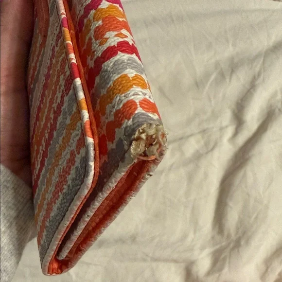 Vera Bradley Pink and Orange Striped Wallet - Picture 4 of 4